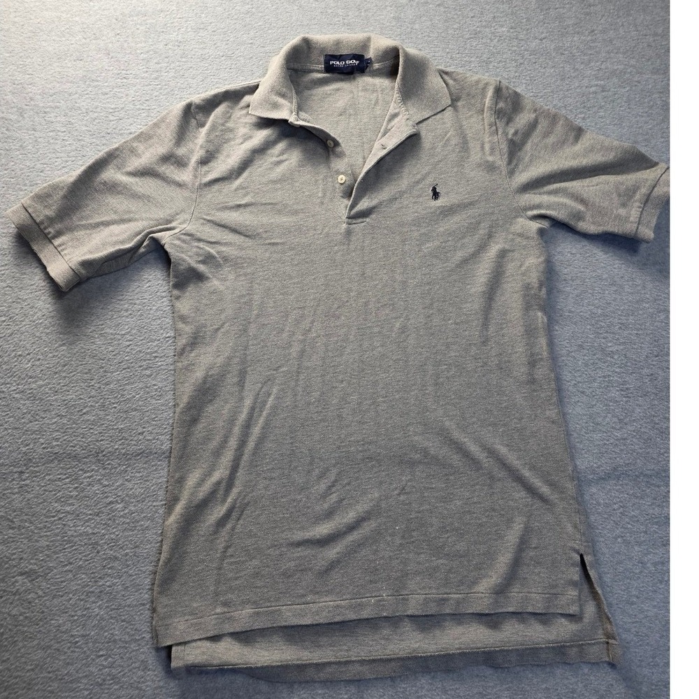 Polo Golf Ralph Polo Shirt‎ Lauren Mens M Heather Gray Navy Pony Short Sleeve